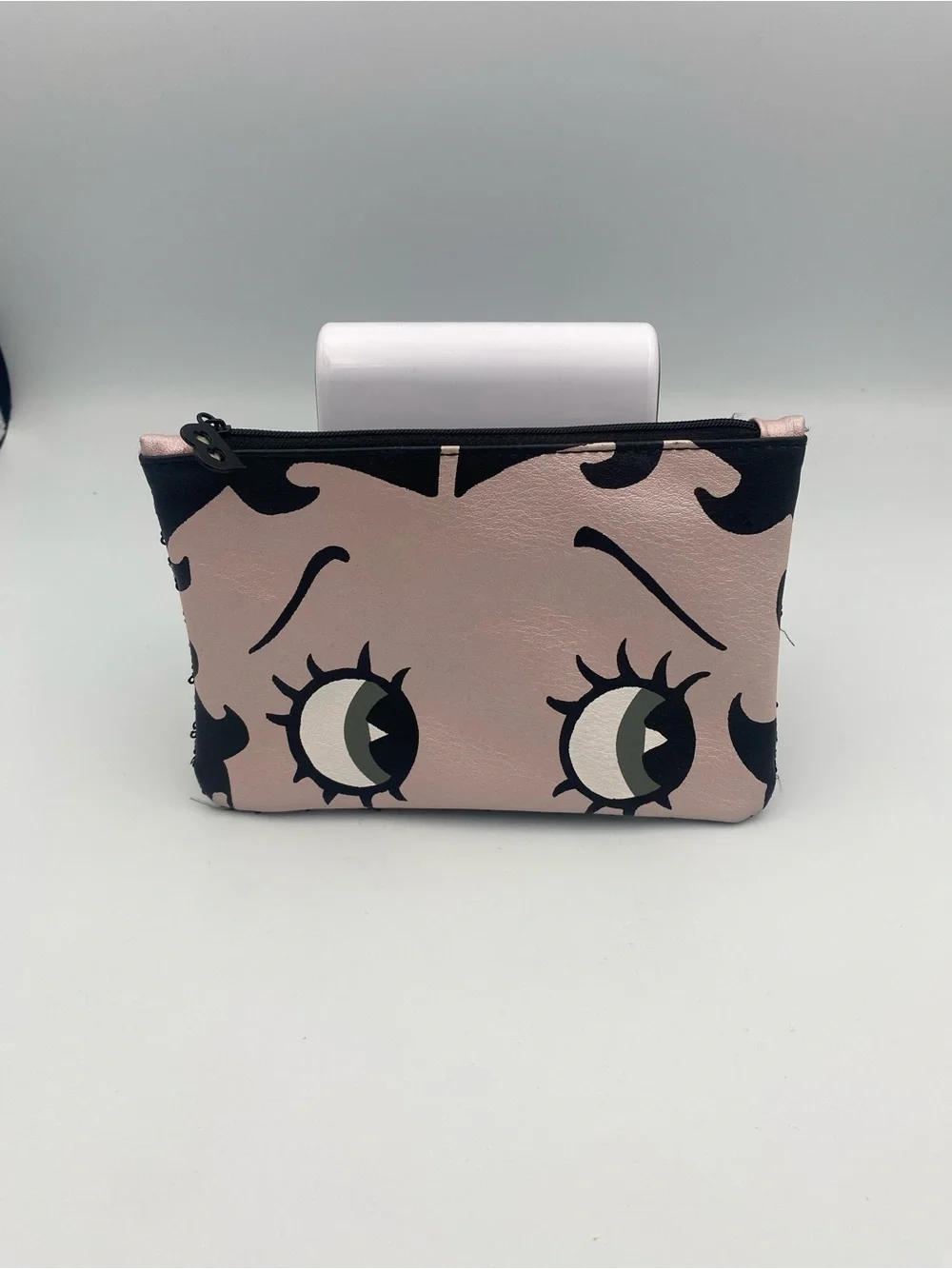 Betty Boop Inspired Pink Eye Zip Cosmetic Pouch